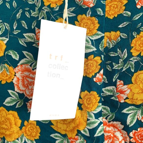 Zara Floral Long Sleeve Romper in Green with Velvet Tie - Picture 13 of 15